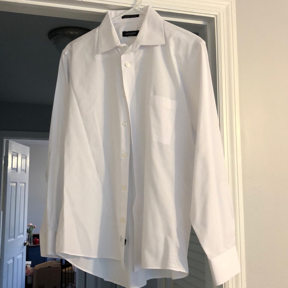 Mena white slim fit dress shirt